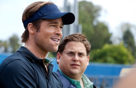 Brad Pitt, left, and Jonah Hill star in Columbia Pictures'  drama "Moneyball."